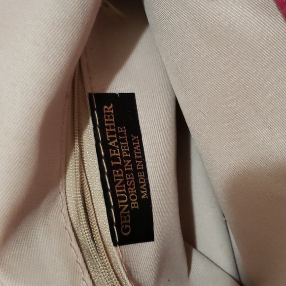 Pink pebble genuine length shoulder bag - Picture 7 of 8